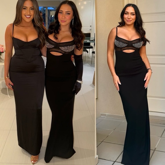 Rachel Gilbert Stephanie Hartley Embellished Corset Gown Black Size 10 US - Picture 14 of 16